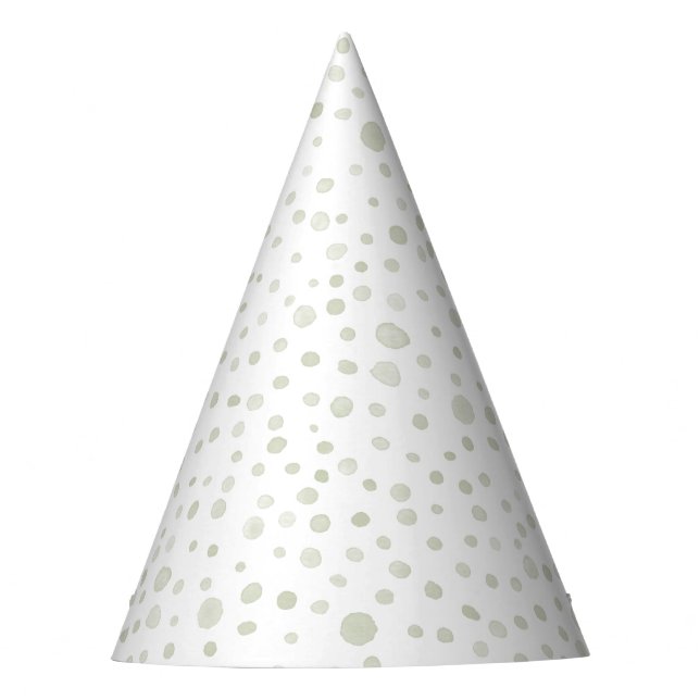 Tea Confetti Watercolor Dots Party Hat (Front)