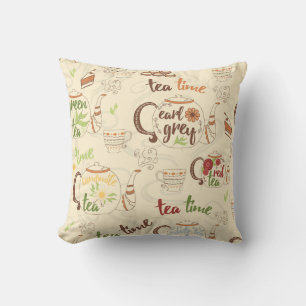 Tea, Cookies and Cake Time Sketch Cushion