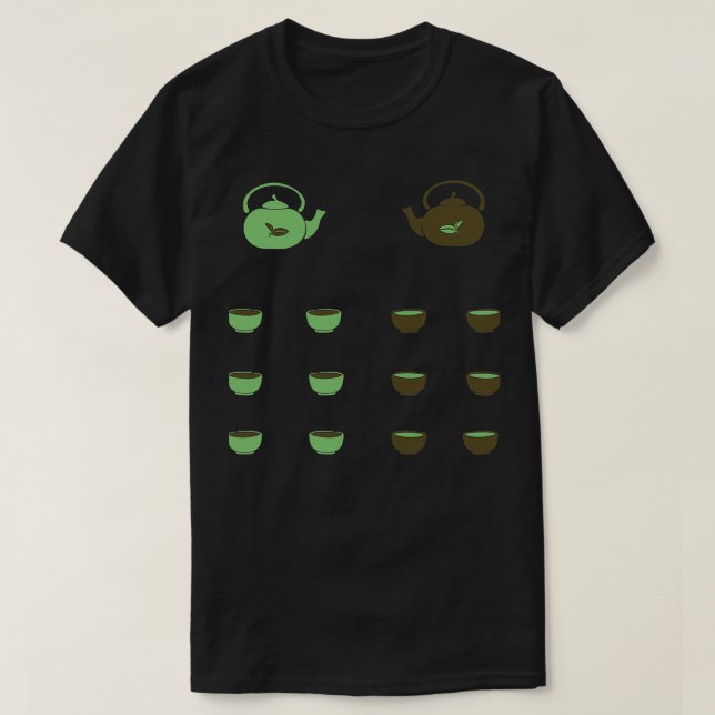 Tea cup and teapott T-Shirt (Design Front)