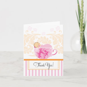 Tea Cup Baby Shower Thank You Card