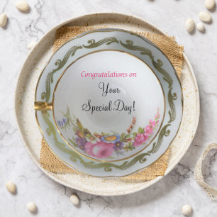 Tea Cup Bridal Shower Wedding Card