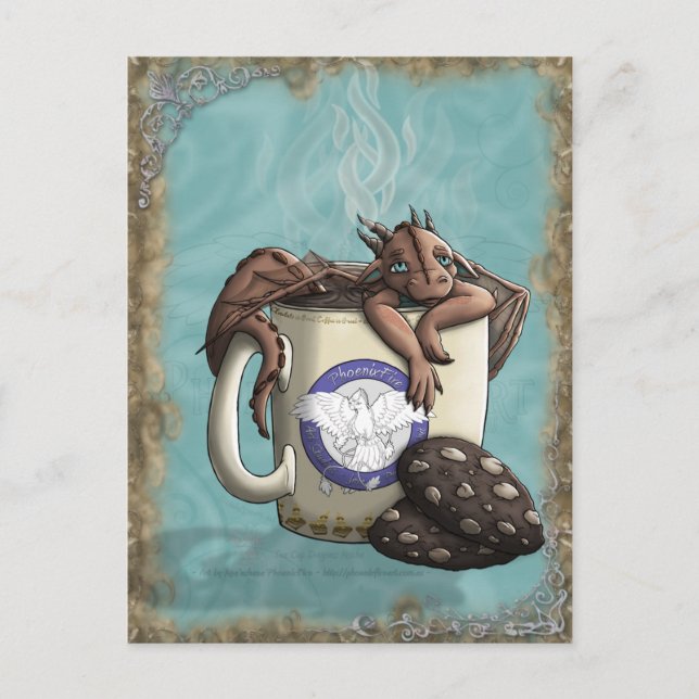 [Tea Cup Dragon] Mocha Postcard (Front)