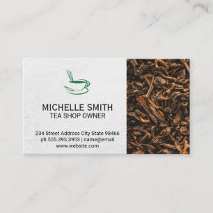 Tea Cup   Dried Tea Leaves Business Card