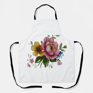 Tea Cup Floral Bouquet  Apron