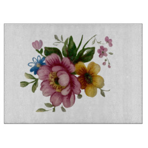 Tea Cup Floral Bouquet Cutting Board