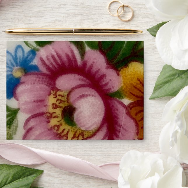 Tea Cup Floral Bouquet  Envelope (Wedding)