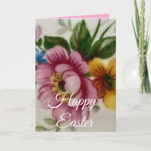Tea Cup Floral Bouquet Holiday Card