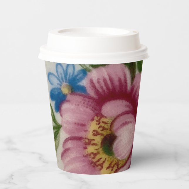 Tea Cup Floral Bouquet Paper cup (Front)