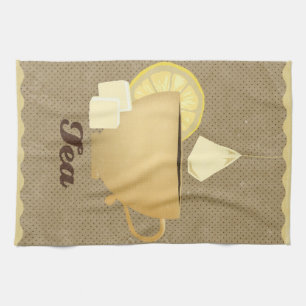 Tea cup illustration towel
