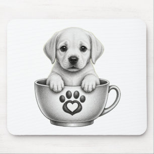 Tea Cup Labrador Retriever Puppy Mouse Pad