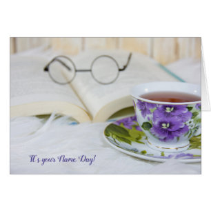 tea cup on fur for Name Day