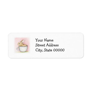 Tea Cup Return Address Label