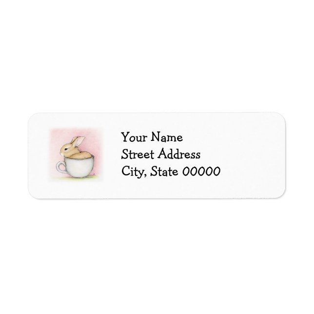 Tea Cup Return Address Label (Front)