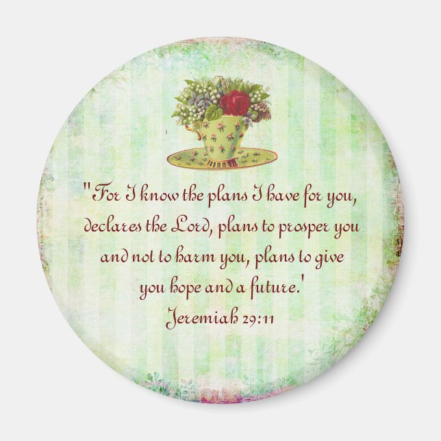Tea Cup Scripture Magnet (Front)