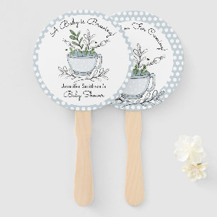 Tea Cup Tea Party Baby Shower Thank You Hand Fan