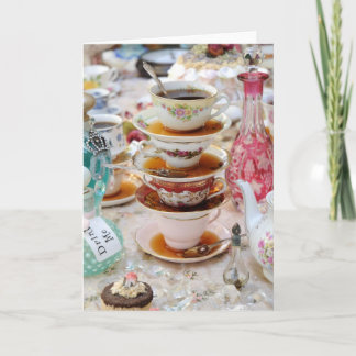 Tea Cups at a Party Card