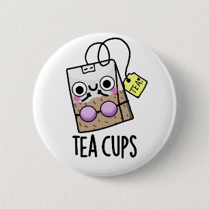 Tea Cups Funny Bra Puns 6 Cm Round Badge