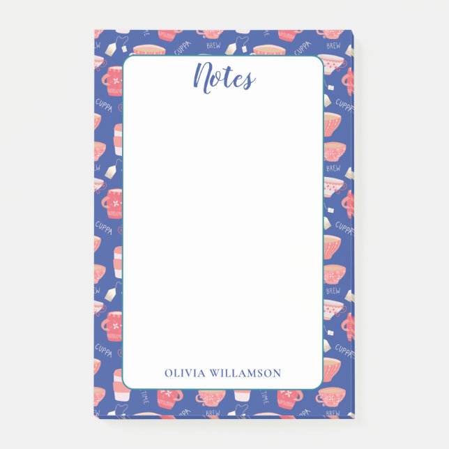 Tea Cups Notes Memo Pad (Front)