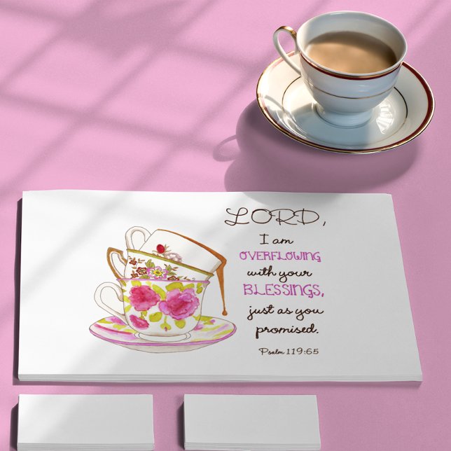 Tea Cups Overflowing with Your Blessings Postcard (Creator Uploaded)
