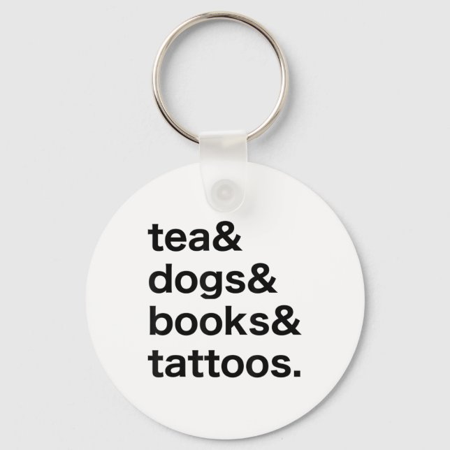 Tea Dogs Books Tattoos _1  Key Ring (Front)