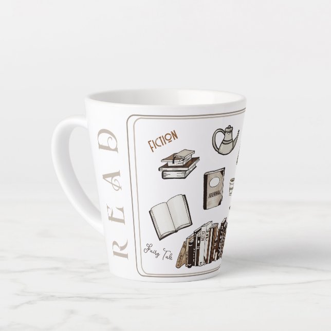 Tea Drinker Reader Gift Latte Mug (Left Angle)