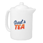 Tea Drinking Dad Name Personalised Teapot (Left)