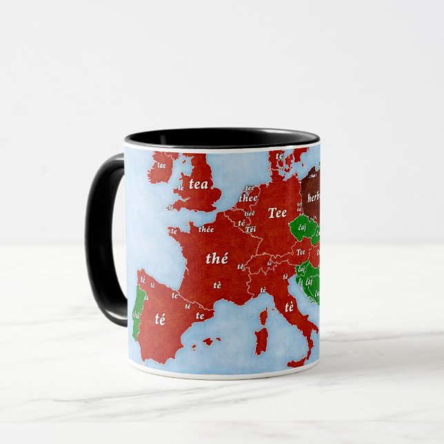 Tea Europe Linguistic Map Mug (Front Left)