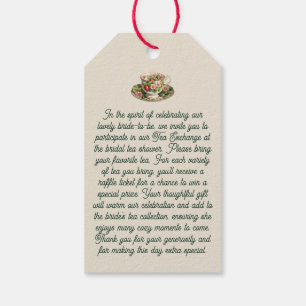 Tea Exchange Request Enclosure Card- Tea bag Shape Gift Tags