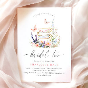 Tea Floral Bridal Shower  Invitation