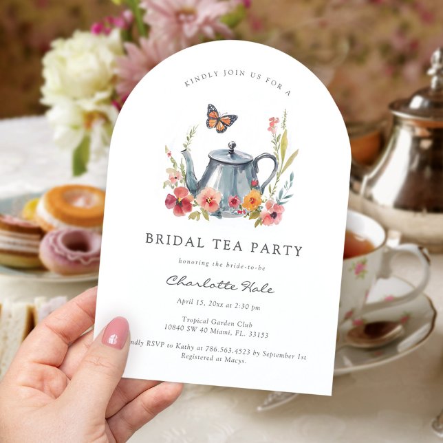 Tea Flowers Bridal Shower Invitation (Creator Uploaded)