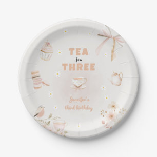 Tea for Three Birthday Tea Party for Girls Paper Plate