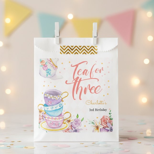 Tea for three, third tea birthday favour bag (Creator Uploaded)