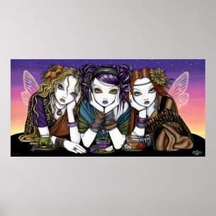 Tea For Three Urban Teaparty KiKi Fairies Poster