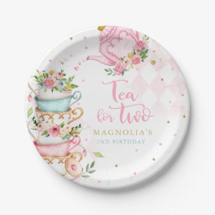 Tea For Two 2nd Birthday Tea Party Decorations  Paper Plate