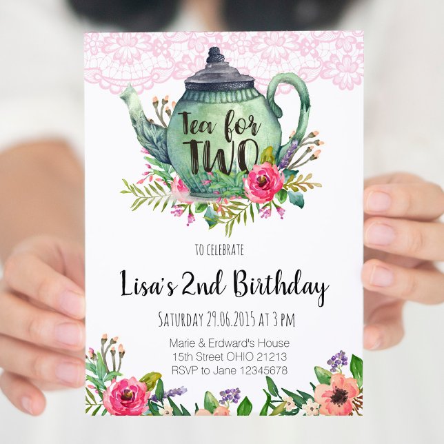 Tea for Two Birthday Party Invitation (Creator Uploaded)