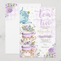 Tea For Two Birthday Party Purple Floral Tea Party