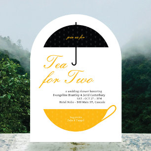 Tea for Two Classic Wedding Tea Shower Invitation
