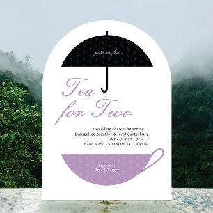 Tea for Two Classic Wedding Tea Shower Invitation