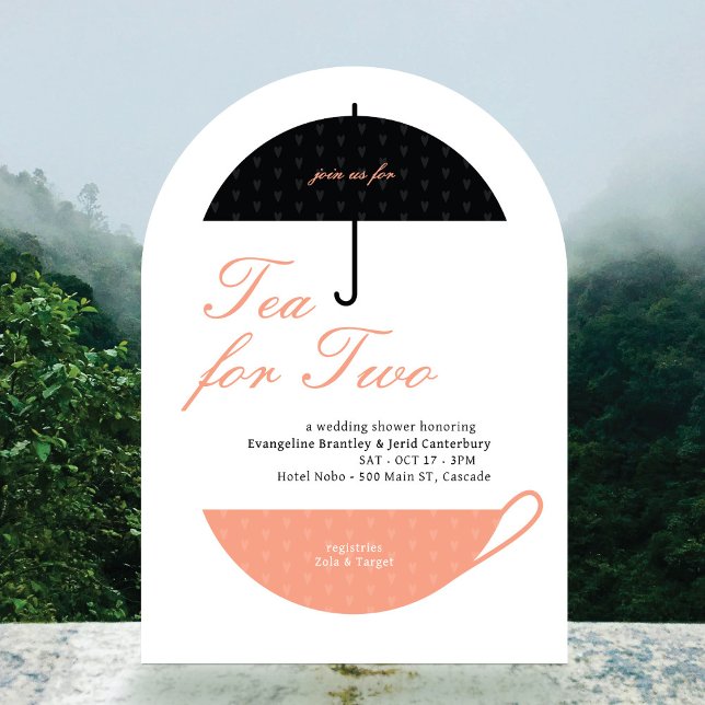 Tea for Two Classic Wedding Tea Shower Invitation (Creator Uploaded)