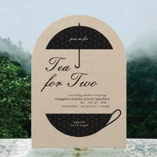 Tea for Two Classic Wedding Tea Shower Invitation