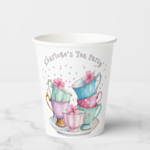 Tea for Two Elegant Girl's Birthday Party Paper Cups