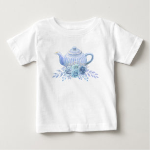 Tea for Two – Floral 2nd Birthday Party Baby T-Shirt