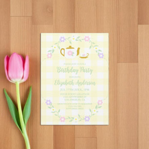 Tea for Two Girl 2nd Birthday Invitation