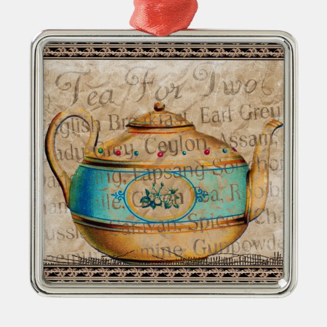 Tea For Two Metal Ornament (Front)