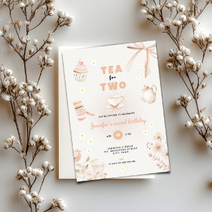 Tea for Two Pastel Birthday Invitation for Girls