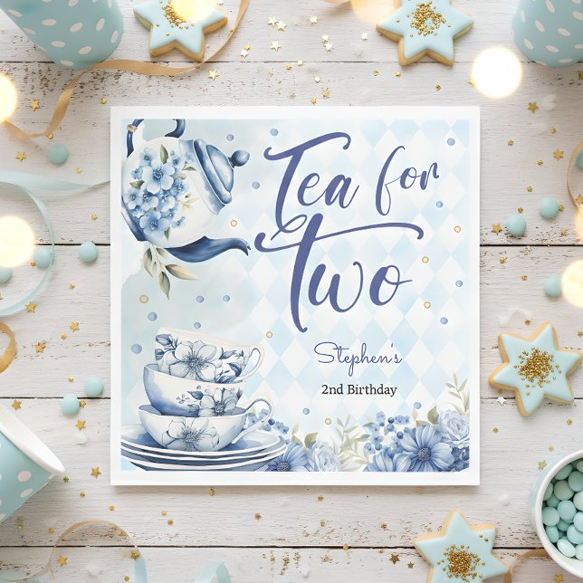 Tea for two, second birthday for kids napkin (Creator Uploaded)