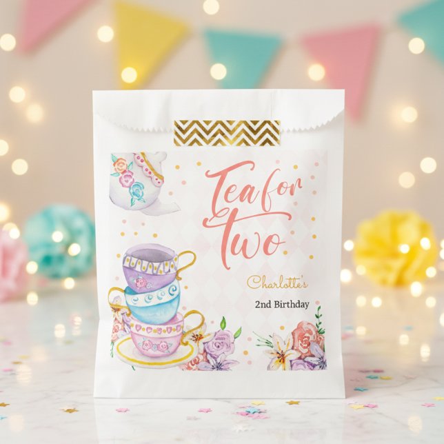 Tea for two, tea birthday favour bag (Creator Uploaded)