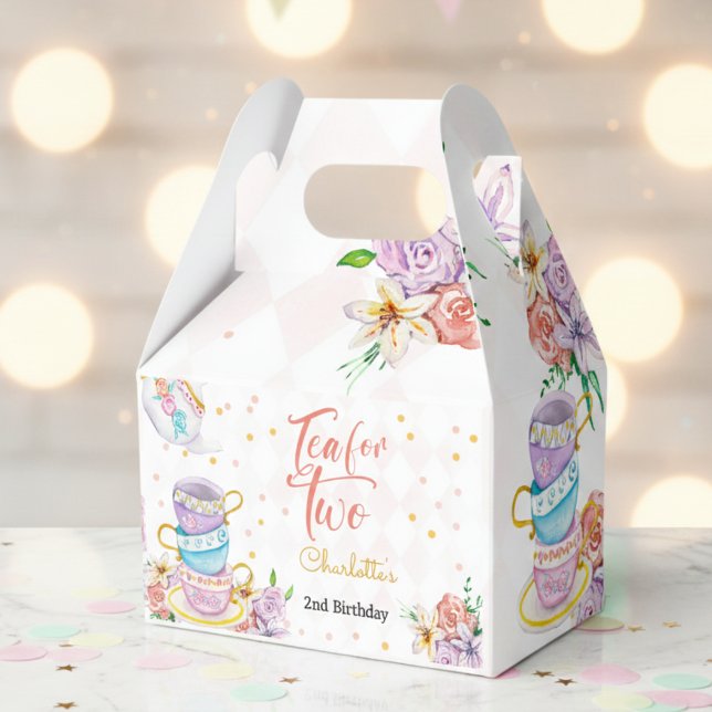 Tea for two, tea birthday favour box (Creator Uploaded)