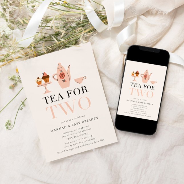 Tea for Two | Tea Party Baby Shower Invitation (Creator Uploaded)