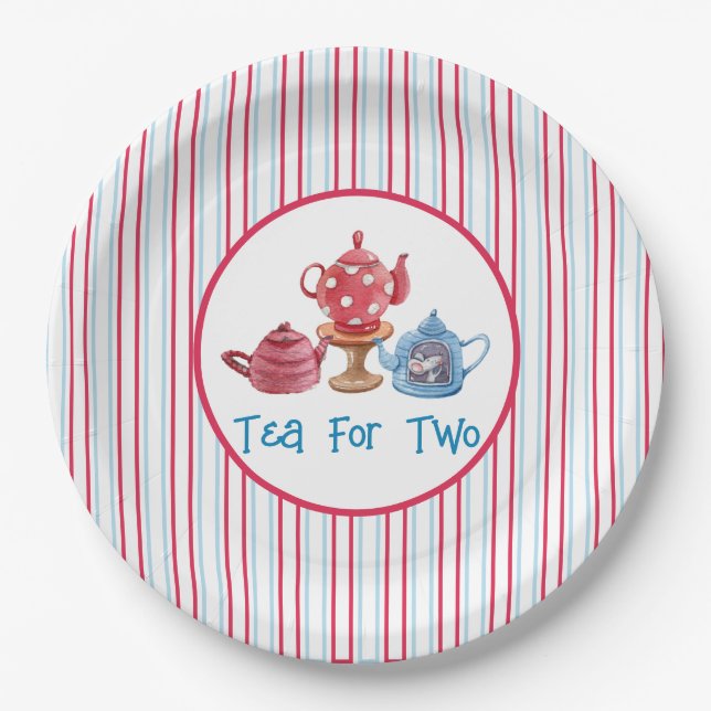 Tea For Two Teapots 7" Paper Plates (Front)